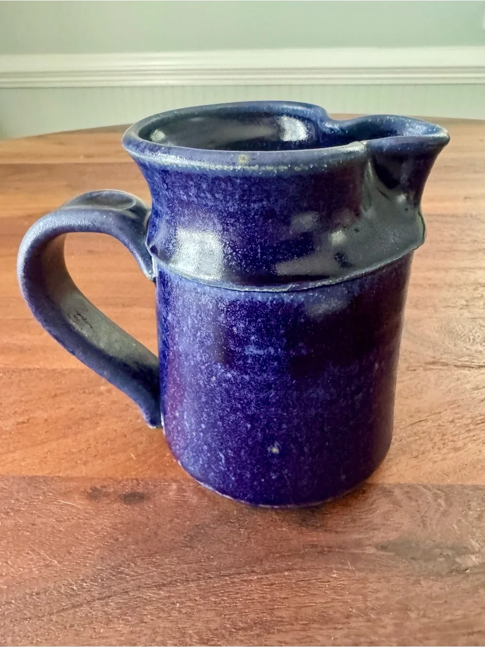Studio Art Pottery Creamer Pitcher Maryland Blue Crab 3D Artist Signed Cobalt